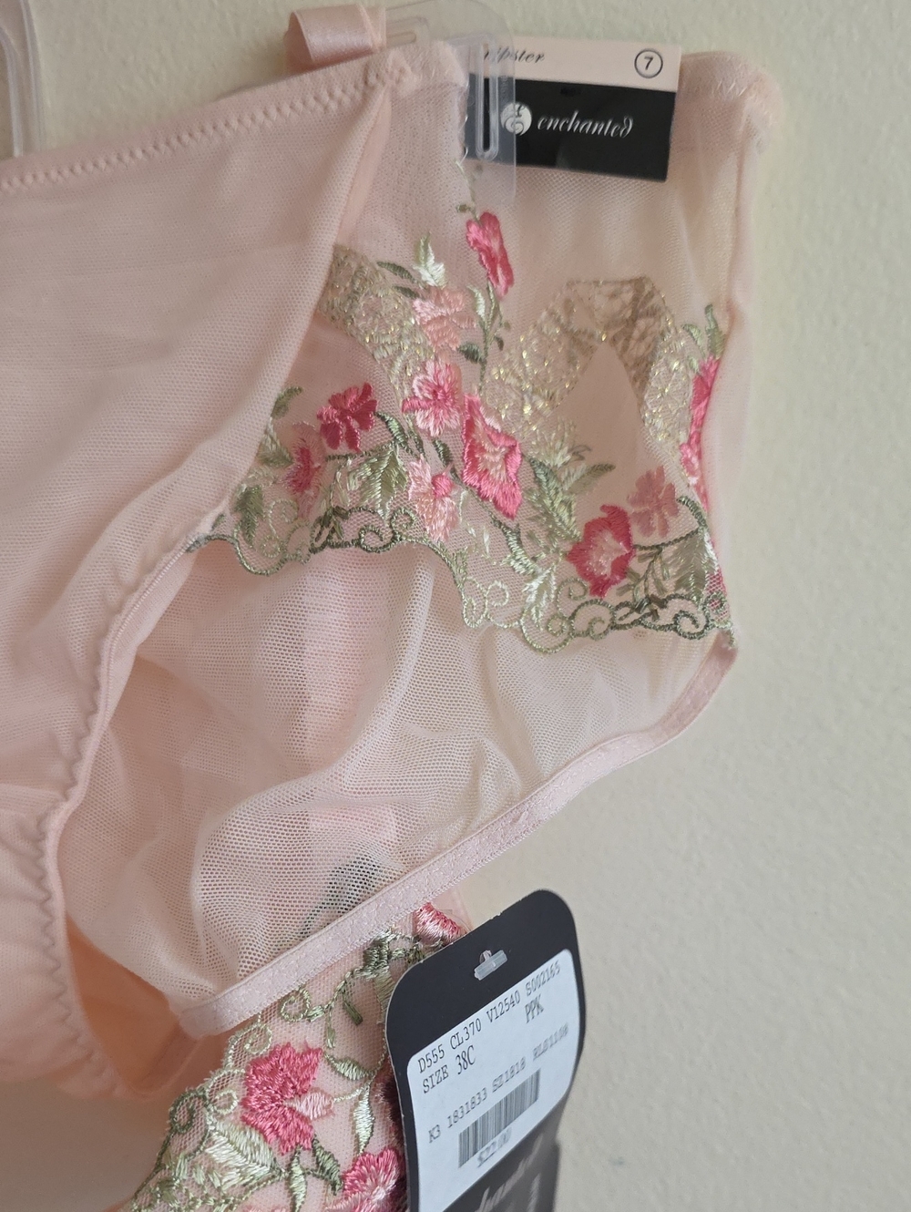 Enchanted Floral Embroidered Bra - Light Pink & Matching Panty